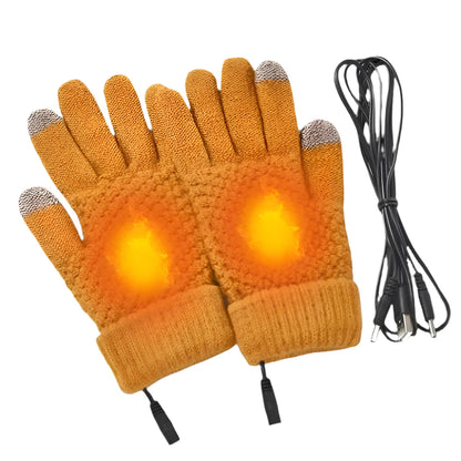 Heated Gloves Touch Screen Electric Gloves Built in Heating Sheet Reliable USB Charging Bike Gloves for Winter Outdoor Activitie