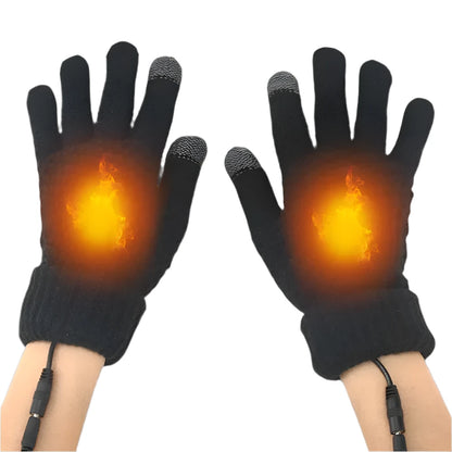 Heated Gloves Touch Screen Electric Gloves Built in Heating Sheet Reliable USB Charging Bike Gloves for Winter Outdoor Activitie